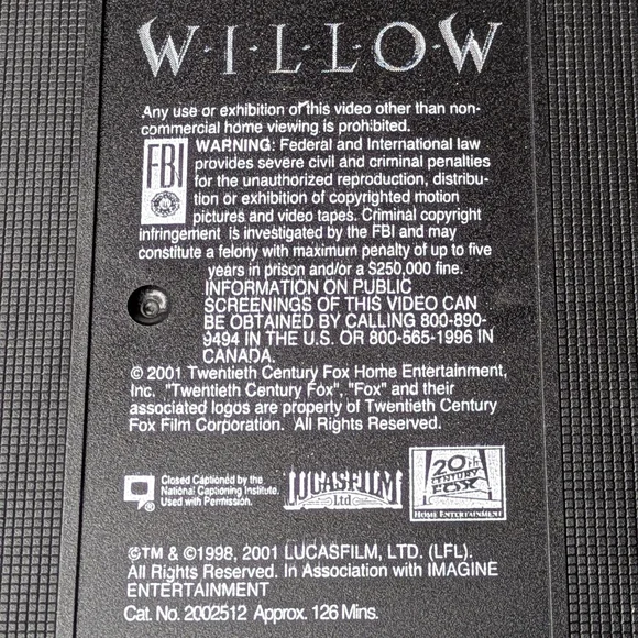 Willow VHS Tape French Version Digitally Remastered -Val kilmer - Picture 6 of 6